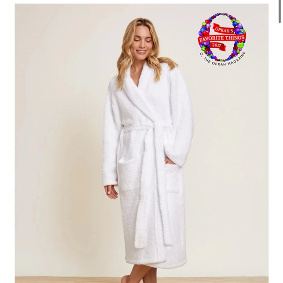 NWT!! BAREFOOT DREAMS Unisex Long Cozy Robe, Ivory - Size 1 Small - Picture 1 of 8